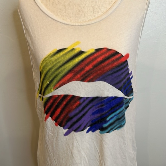 LAUREN MOSHI ASHLIN TANK GRAPHIC ON FRONT AND BACK LARGE - Picture 3 of 8